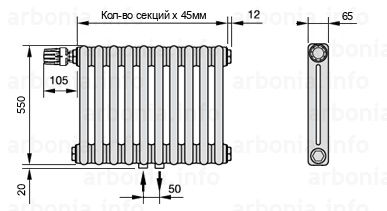 Схема (чертеж) радиатор